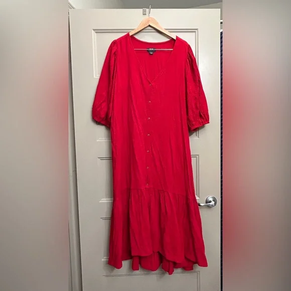 maeve by anthropologie red dress NWT ANTHROPOLOGIE PRIMA ASYMMETRIC HANKY HEM RED LACE DRESS by MAEVE 2, 10
